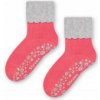 Teplé ponožky s protišmykovou šľapou ABS pre deti EU 29-31 PESCA (lososovo ružová)