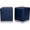INTERMEDIC SK - Taburetka BLOCK 40x40 cm z ekokože | multifunkčný vak, podnožka, kocka Farba: E11 - Modrá tmavá (Ekokoža)