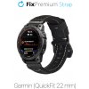 FixPremium - Kožený Remienok pre Garmin (QuickFit 22mm), čierny