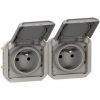 Legrand Plexo IP55 Zásuvka 2x2P+T, prístroj Sivá - LE 069562L