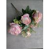 lacne-dekoracie.sk Umelá kytica pivónie ružová 113C 48 cm