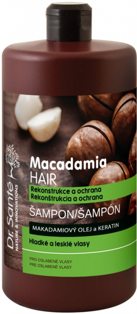 Dr. Santé Macadamia šampón pre oslabené vlasy Macademia Oil and Keratin Reconstruction and Protection 1000 ml