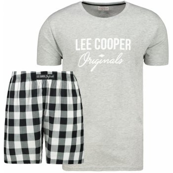 Lee Cooper Logo pánské pyžamo krátké šedé