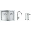 Súprava nerezový drez Grohe K700 31577SD1, kuchynská batéria Grohe Start Edge 30529001, 40535000
