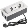 GTV výklopná zásuvka na nábytok 2x230V + 2xUSB, AE-PBSUC2GU-10, biela