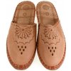 Dámske hnedé kožené papuče HANDMADE GORAL