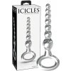 Icicles No. 67 Sklenené dildo s krúžkom na uchopenie priehľadné