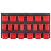 PlasticFuture Závěsný organizér s 20 boxy ORDERLINE 80x16,5x40 cm černo-červený