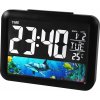 E-CLOCK 7002WJ Elektronický LED budík, digitálne hodiny s LCD displejom, dátumom a teplotou PODMORSKÝ SVET, čierna