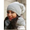 Fashionweek Dámska zimná čiapka s brmbolcom KRASNAL ZIZI-C7 Farba: Šedá, Veľkosť: Universal