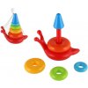 Teddies Skladačka pyramída krúžky slimák plast 6ks