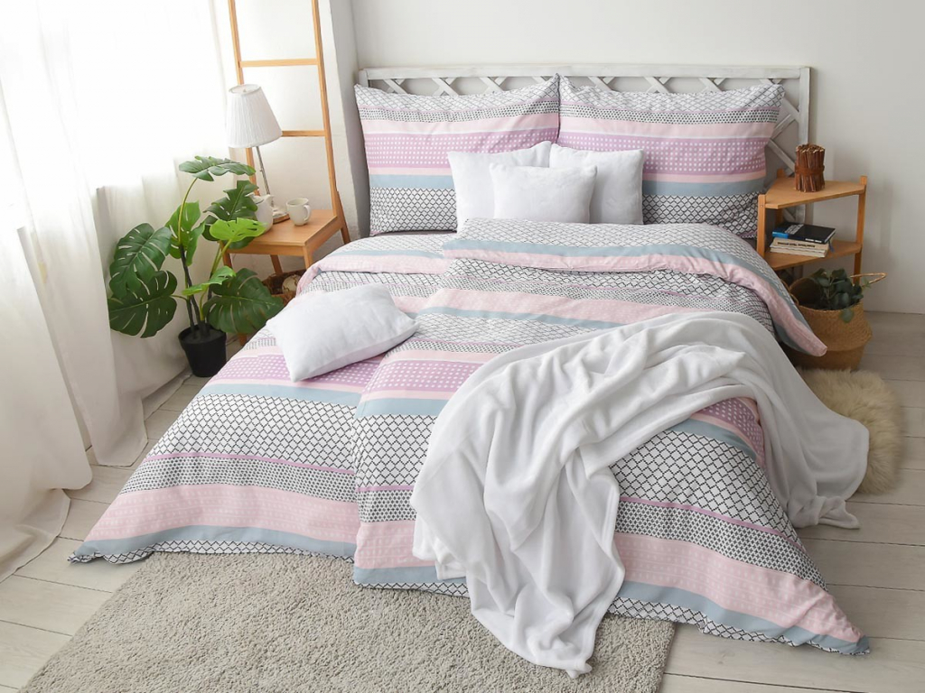 Xpose bavlna obliečky LIORA na dve postele ružové 140x200 70x90