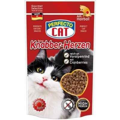 Perfecto Cat Feine Knabber Snack s Alpským šťavnatým hovädzím Anti Hairball 50 g