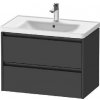 Duravit Ketho.2 - Umývadlová skrinka, 55x78x46 cm, 2 zásuvky, grafit mat K25283049490000