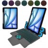 Techsuit – KeyTab Pro puzdro s klávesnicou + ochranné sklo (s RGB bezdrôtovou klávesnicou / držiakom na stylus) na iPad Air 11 (2024 / 2025) – čierne