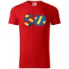 Volejbal okrúhle narodeniny 50 - Tričko z organickej bavlny - 2XL ( Červená )