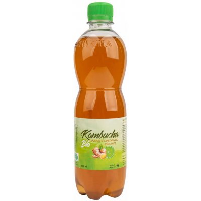 Stevikom kombucha zázvor s limetkou 0,5 l