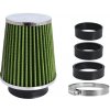 Športový vzduchový filter kužeľový zelený - chróm (úzke telo)