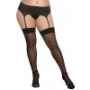 Leopard Fishnet Thigh High Dmd OSQ Black