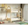 Elis design Domčeková posteľ poschodová s voliteľnou spodnou zábranou Premium rozmer lôžka: 100 x 180 cm, zábrany: predná