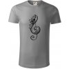 Husľový kľúč kvety - Tričko z organickej bavlny - L ( Starostrieborná )