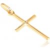 Šperky eshop - Zlatý prívesok 585 - malý lesklý kríž s gravírovaným X S2GG06.17