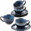 VANCASSO STARRY Blue Sada šálok s podšálkami 4x 240ml