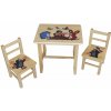 ČistéDrevo Drevený detský stolček so stoličkami - Krtko