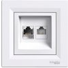 Schneider Zásuvka Rj45+Rj11 Biela Asfora Schneider