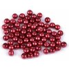 Sklenené voskové perly Ø6 mm červená 50g
