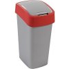 Kôš Curver® FLIP BIN 25 lit., šedostrieborný/červený, na odpad