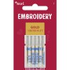 Vyšívacie ihly zlaté TEXI EMBROIDERY GOLD 130/705 H-ET 5x75