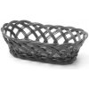 Košík pletený, HENDI, oválný, Černá, 225x130x(H)55mm černá
