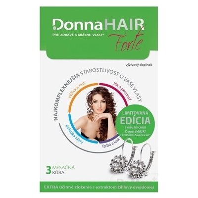 Donna HAIR Forte 3 mesačná kúra 90 tabliet + náušnice