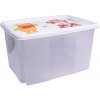 OKT Fashion Plastový box Medvídek Pú 45 l průhledný s víkem 55x39,5x29,5 cm