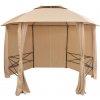 Záhradný altánok/stan so závesmi, šesťuholník 360x265 cm