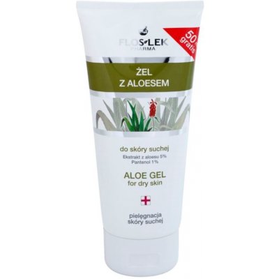 FlosLek Pharma Dry Skin Aloe Vera regeneračný gél na tvár a dekolt 200 ml