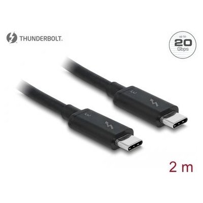 DeLock Thunderbolt 3 (20 Gb/s) USB-C kábel (M) - (M) 2m čierna / pasívny (84847)