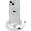 Karl Lagerfeld IML Crossbody Karl Head Magsafe Zadný kryt pre iPhone 15 Transparent