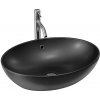 CERAMICA LATINA ELIA BLACK 58,7 x 42,6cm umývadlo na dosku oválne, s prepadom, keramické, čierne matné