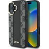 DKNY PU Leather Checkered Pattern Magsafe Zadní Kryt pro iPhone 16 Plus Black