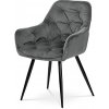 Autronic DCH-421 GREY4 Jedálenská stolička, poťah sivá zamatová látka, kovová 4nohá podnož, čierny lak