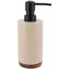 TENDANCE Dávkovač mydla Vegar, béžová/s drevenými prvkami, 200 ml