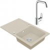 Granitový drez Vima s batériou Hansgrohe Focus 480x780 mm béžový