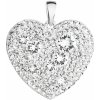 Evolution Group Strieborný prívesok s krištáľmi Swarovski biele srdce 34243