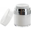 Nordtek packaging SET - Airless jar, 30 ml, white with silver ring, transparent overcap - Airless téglik biely 30 ml SET - Airless jar, 30 ml, white with silver ring, transparent overcap