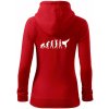 Karate Evolúcia - kop - Mikina dámska trendy zipper s kapucňou - XL ( Červená )