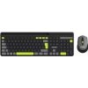 Canyon SET-W5, Wireless bezdrôtové combo - multimed. klávesnica, SK/CZ + opt. myš až 1600 dpi, čierna so zelenými prvkam (CNS-HSETW5BK-CS)