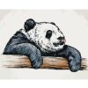 Diamondi Diamantové maľovanie - OLIZUJÚCA SA PANDA Rámovanie: vypnuté plátno na rám, Rozmer: 40x50 cm