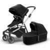 THULE Sleek + Bassinet Midnight Black /Aluminum (THULE Sleek + Korba)